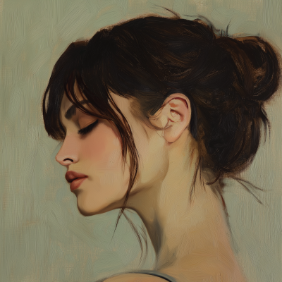 Profile Portrait in Oil