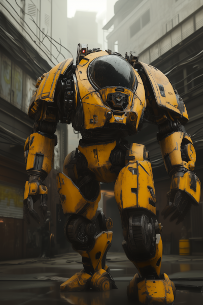 Giant Yellow and Black Robot