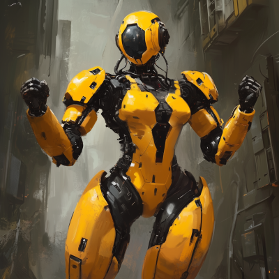 Giant Yellow and Black Robot