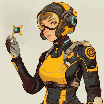 Futuristic Female Mecha Pilot