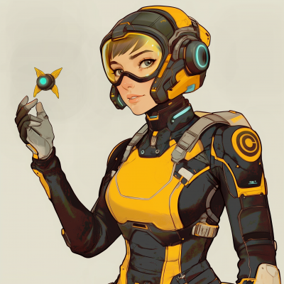 Futuristic Female Mecha Pilot