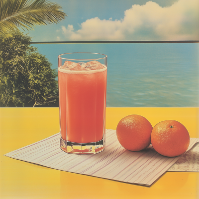 Vintage Coral Juice Poster