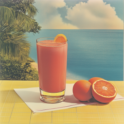 Vintage Coral Juice Poster