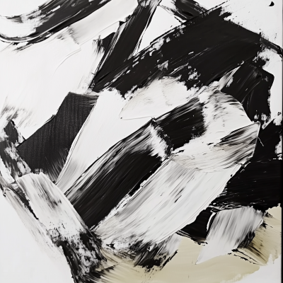 Black and White Abstract Painting