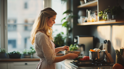 Modern Kitchen Cooking Scene