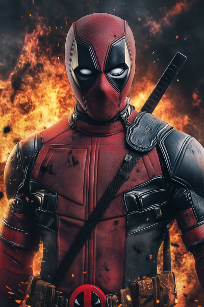 Colorful Deadpool Superhero Poster