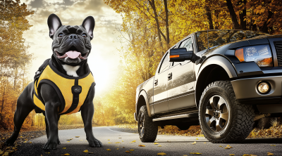 Smiling French Bulldog on Winding Road