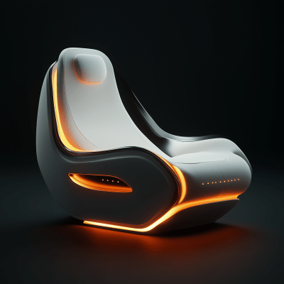 Futuristic White Car Chair