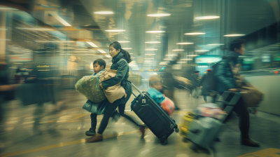 Rush in Hong Kong Airport