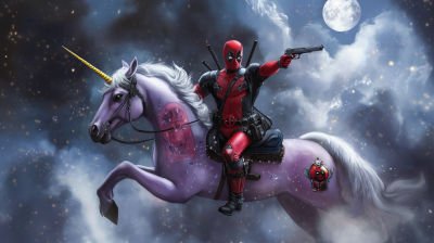 Deadpool Mounts Unicorn