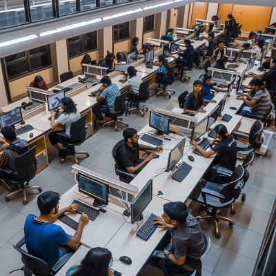 Indian Students in a Computer Lab