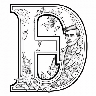 Coloring Page with E, F, G, H Letters