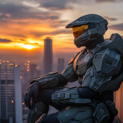 Master Chief on Sky Scraper