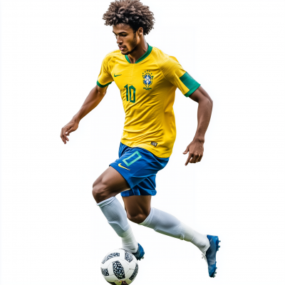 Brazilian Soccer Player in Motion