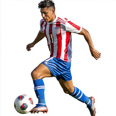 Paraguayan Soccer Player in Motion