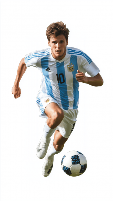 Argentinian Soccer Player in Motion