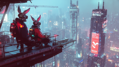 Cyberpunk Kangaroo Cyborgs