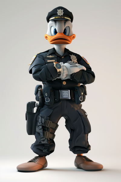 Duck-faced Man in German Police Clothes