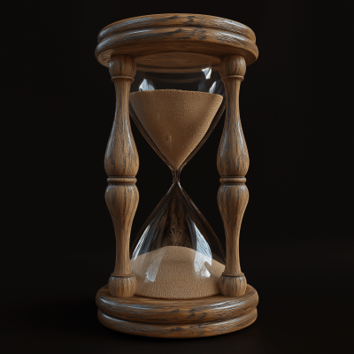 Realistic Wooden Hourglass