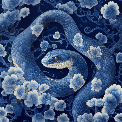 Blue Snake Illustration