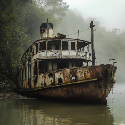 Run Down Peruvian 1920s Steamboat