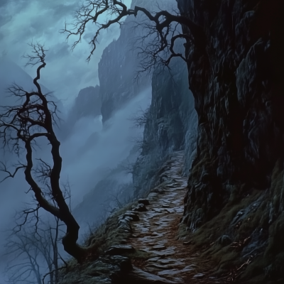 Dark Fantasy Mountain Path in Barovia