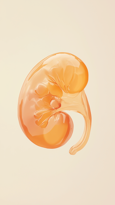 Human Kidney with Cyst Illustration