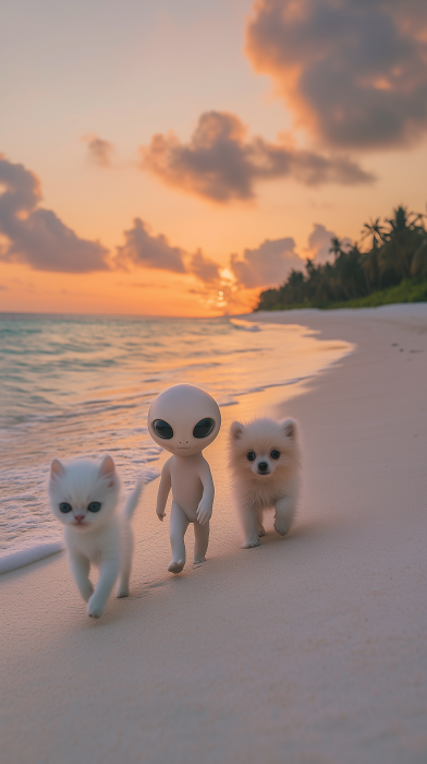 Alien on Maldives Beach