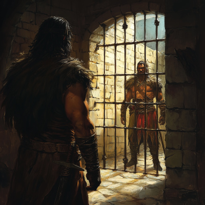 Barbarian and Doppelganger in Prison Cell