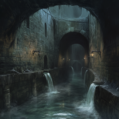 Large Sewer Chamber in D&D Setting