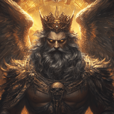 Zalos, the God of Strength – Dark Fantasy Illustration