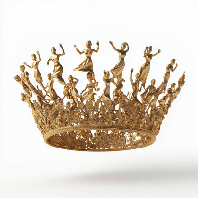 Gold Matte Crown 3D Model