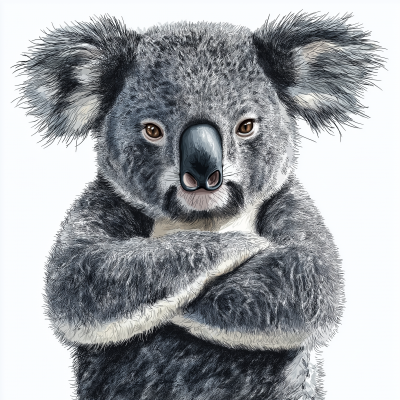 Hand-drawn Angry Koala Illustration