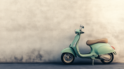 Vintage Vespa on Plain Background