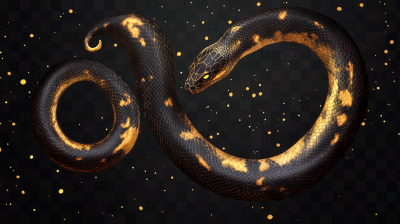 Dark Black and Golden Snake