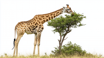 Giraffe Eating Tree