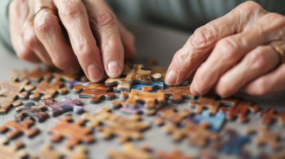 Hands Making a Puzzle