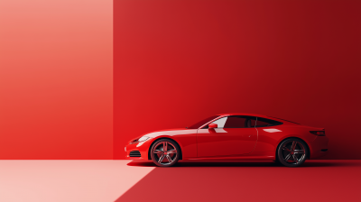 Luxury red car on plain background