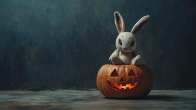 Halloween Pumpkin and Horror Rabbit