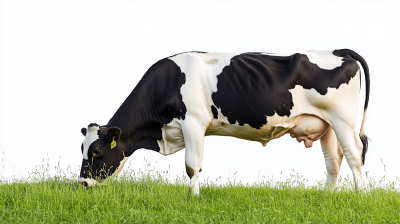 Cow Eating in Green Fields