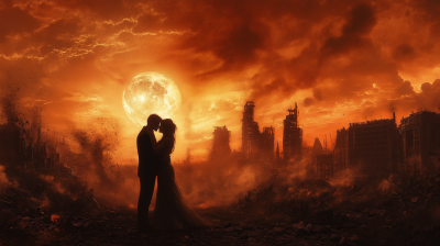 Romantic Kiss during Apocalypse