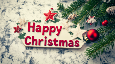 Christmas Background with Happy Christmas Text