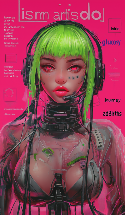 Cyberpunk Girl with Neon Green Hair