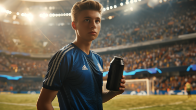 Soccer Stadium Scene with Teenage Boy