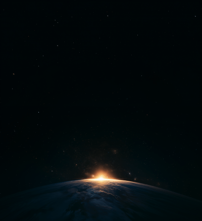 Earth and Sun on Horizon