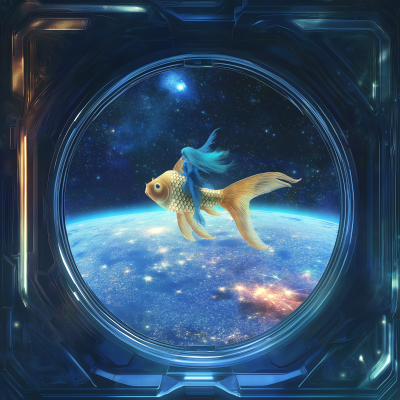 Ethereal Fey Spirit Riding Space Goldfish