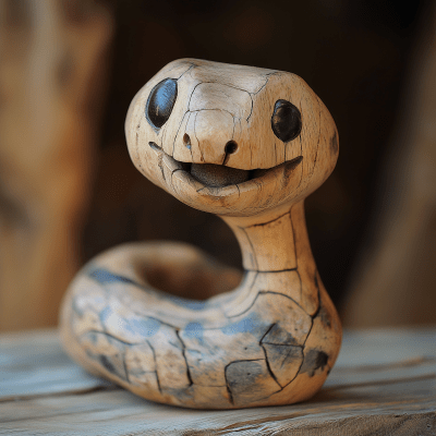 Wooden Happy Snake