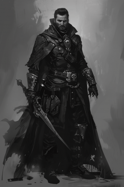 Fantasy Male Bounty Hunter Character Illustration