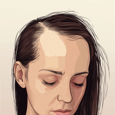 Woman with Hair Loss Illustration