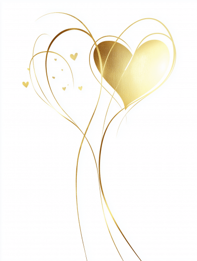 Golden Heart Vector Illustration